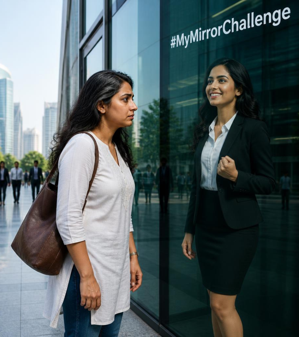 Busy working woman beginning her Mirror Confidence Journey