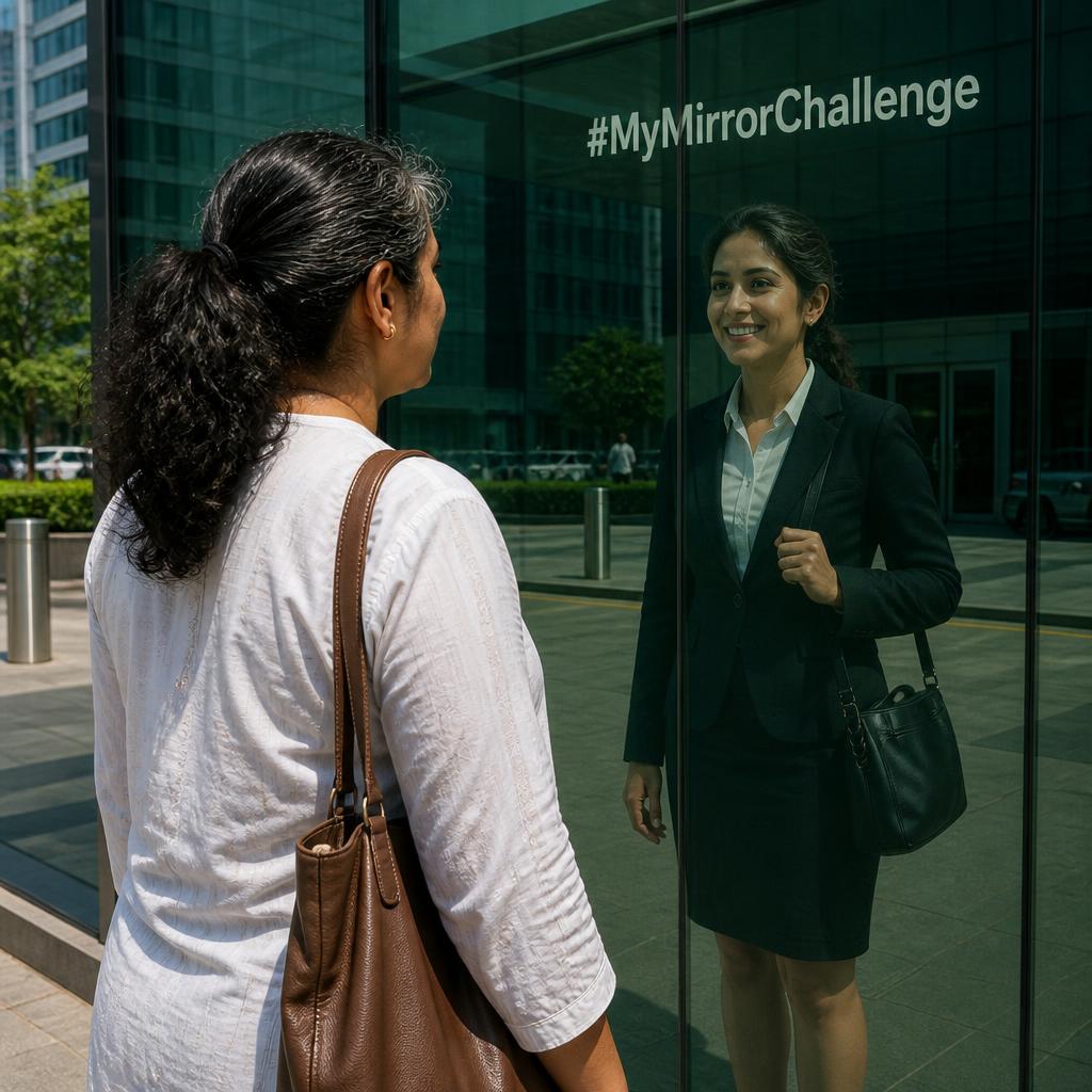 Busy working woman beginning her Mirror Confidence Journey