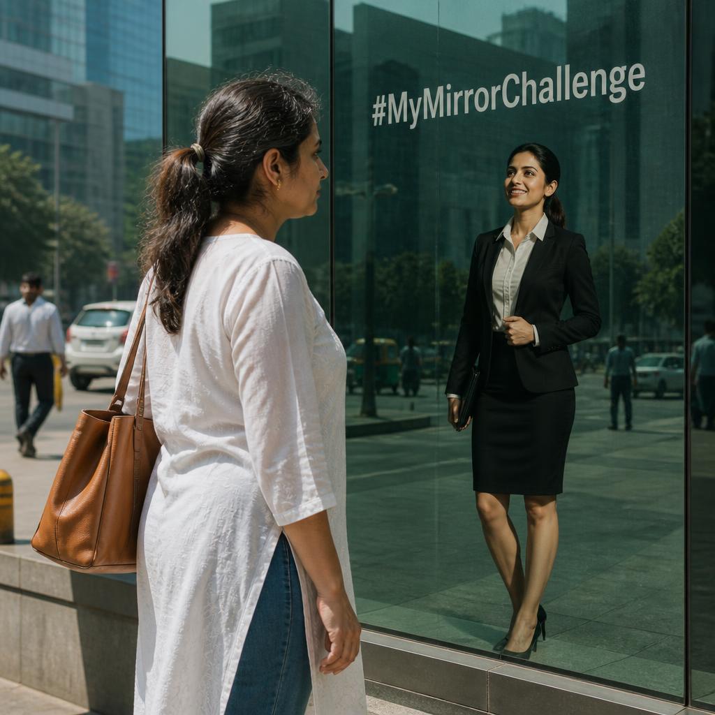 Busy working woman beginning her Mirror Confidence Journey